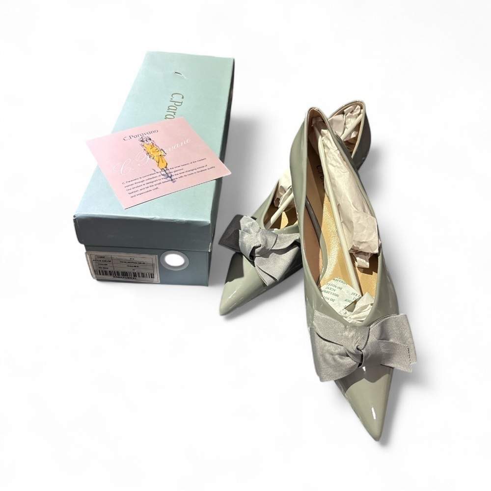C. Paravar Gray Women's Flats with Bow - Picture 2 of 5